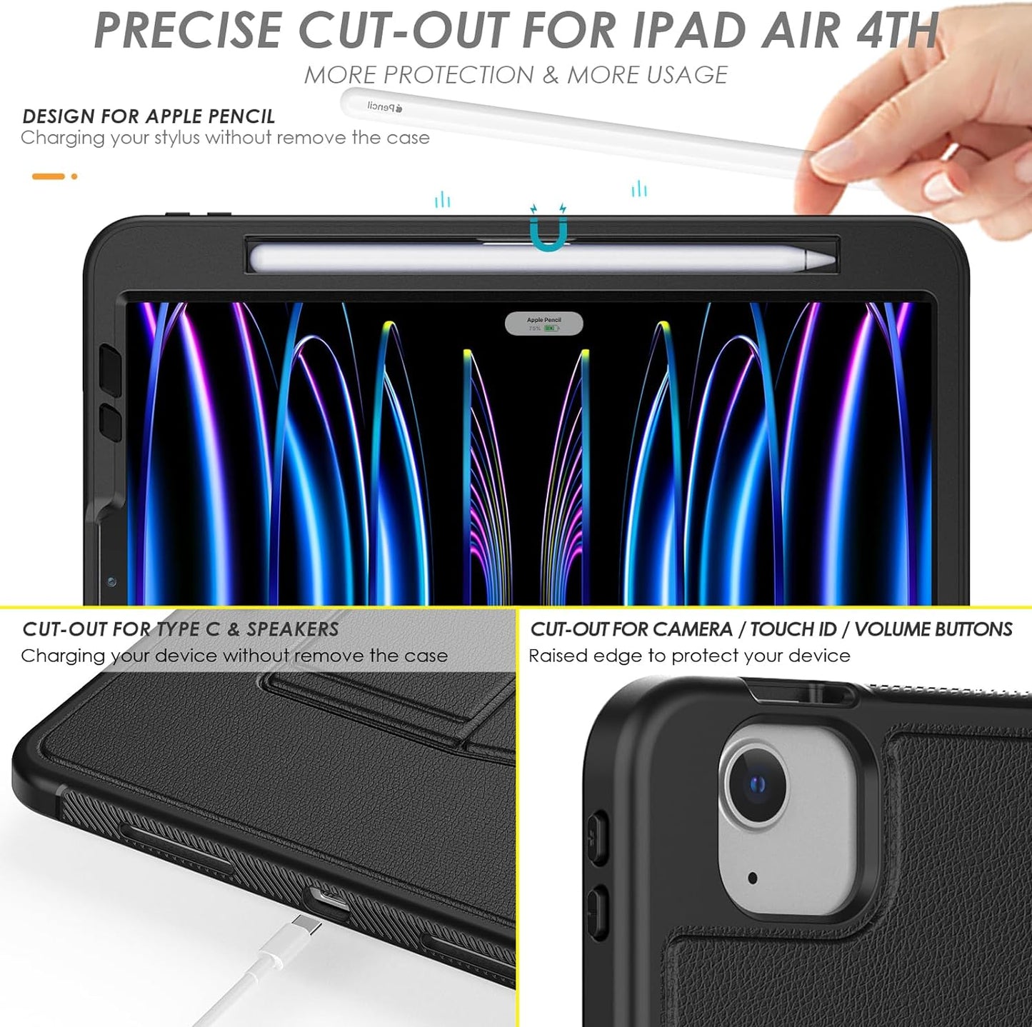 [Enduro Case] Tough Strong Magnetic & Flip Case [Auto Sleep/Wake] Cover with Multi-Angle Stand & Card Slot For Apple iPad Air 10.9", iPad Pro 11"