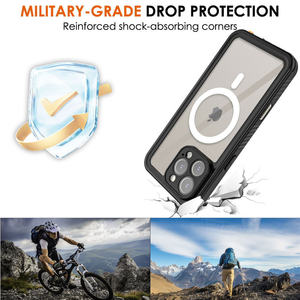 TECHGEAR Waterproof MagSafe Charging Case for iPhone 17 6.3" – IP68 Shockproof 360° Full Body Sealed Cover with Built-In Screen Protector