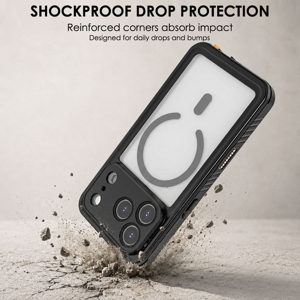 TECHGEAR Waterproof MagSafe Charging Case for iPhone 17 Pro 6.3" – IP68 Shockproof 360° Full Body Sealed Cover with Built-In Screen Protector
