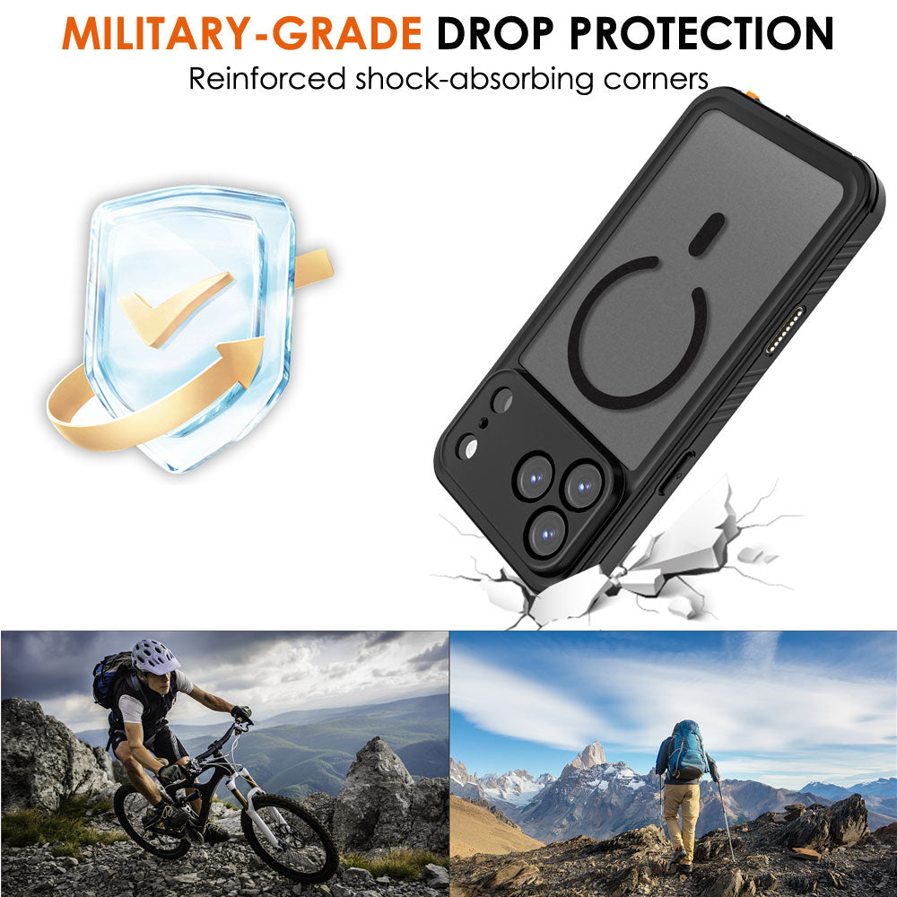 TECHGEAR Waterproof MagSafe Charging Case for iPhone 17 Pro 6.3" – IP68 Shockproof 360° Full Body Sealed Cover with Built-In Screen Protector