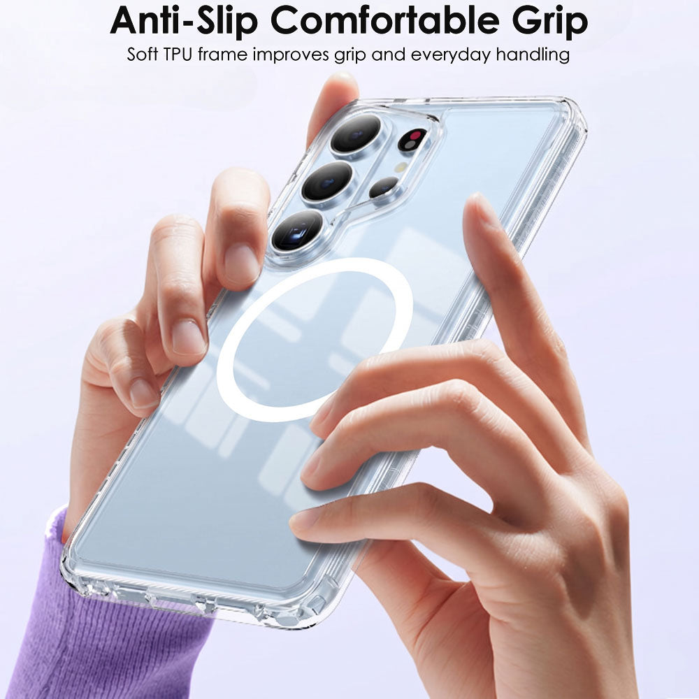 TECHGEAR Clear Magnetic Case for Samsung Galaxy S26 Ultra – Slim Transparent Shockproof Cover with MagSafe Compatible Wireless Charging