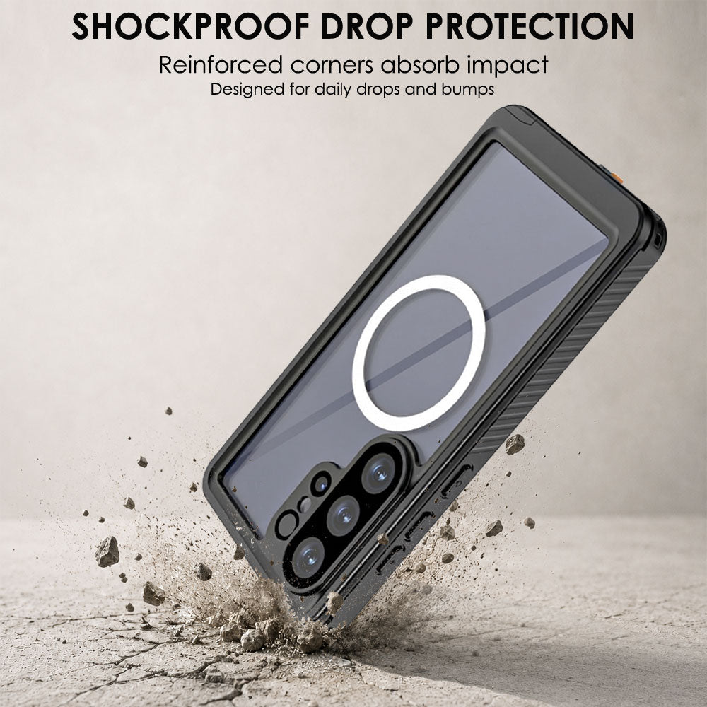 TECHGEAR Waterproof Magnetic Case for Samsung Galaxy S26 Ultra – IP68 Shockproof 360° Full Body Sealed Cover with Built-In Screen Protector