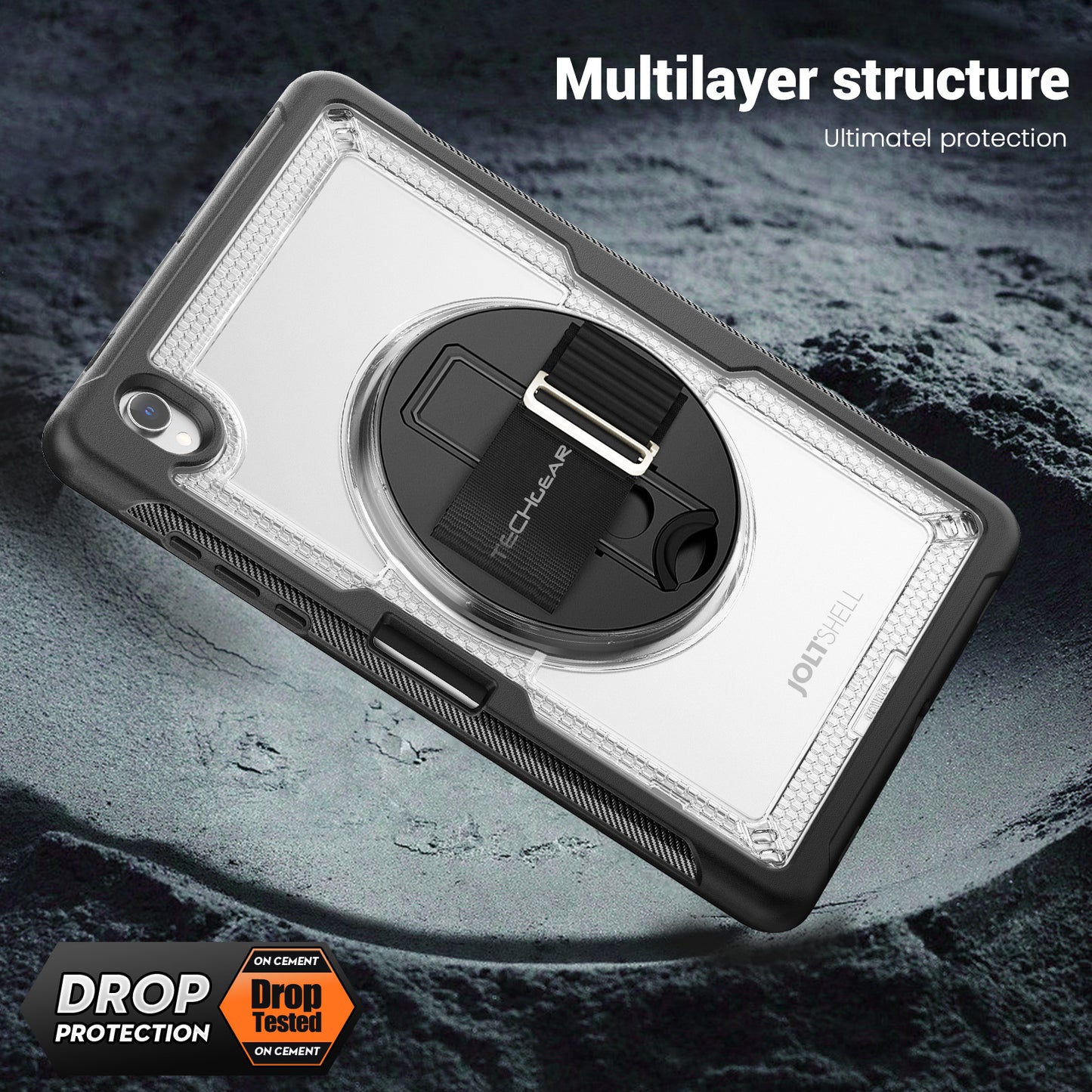 TECHGEAR JOLT Case for Samsung Galaxy Tab S11 11" (SM-X730 / SM-X736) – Slim Rugged Case with S-Pen Holder, 360° Stand, Hand Strap & Shoulder Strap