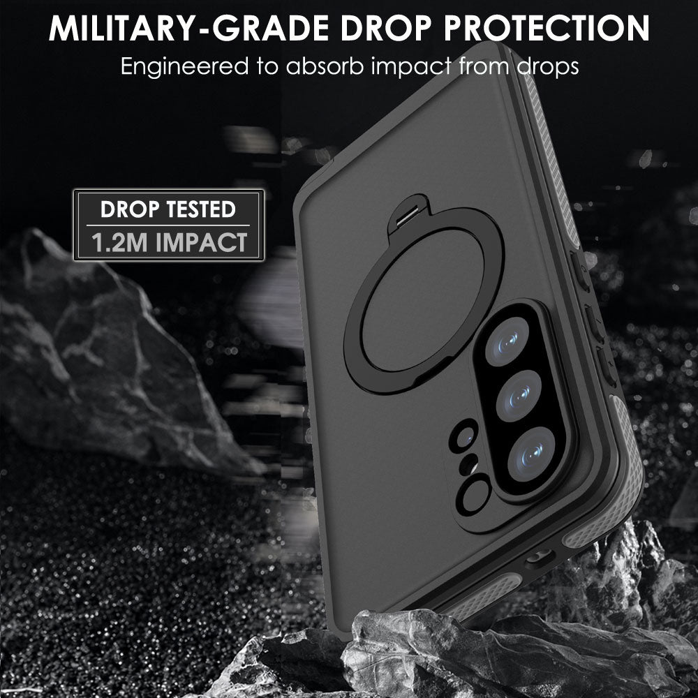 TECHGEAR Waterproof Magnetic Stand Case for Samsung Galaxy S26 Ultra – IP68 Shockproof Full Body Magnetic Charging Compatible Cover