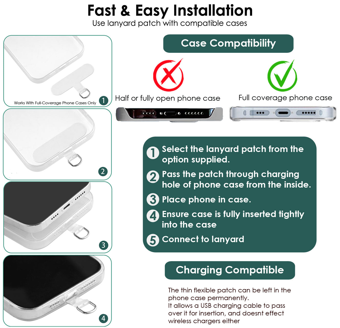 TECHGEAR USB-C to USB-C Lanyard Charging Cable 100W PD, Adjustable 45-80cm Wearable Crossbody Phone Neck Strap, Braided Fast Charge Cable