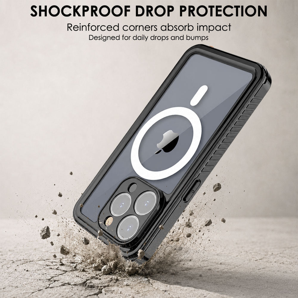 TECHGEAR Waterproof MagSafe Charging Case for iPhone 15 Pro 6.1" – IP68 Shockproof 360° Full Body Sealed Cover with Built-In Screen Protector