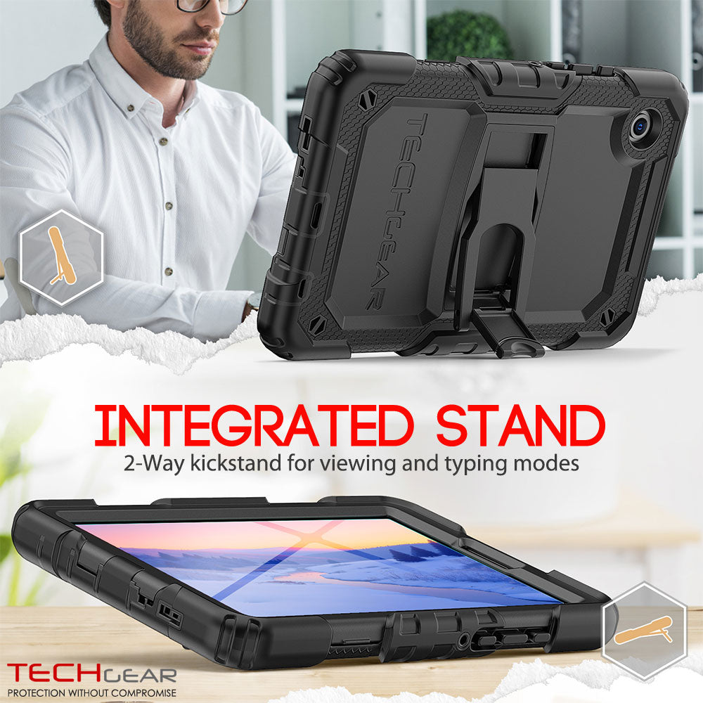 TECHGEAR ArmourSHIELD Case for Samsung Galaxy Tab A11 8.7" (SM-X130/X133/X135) – Tough Rugged Full Body Case with Screen Protector & Kickstand