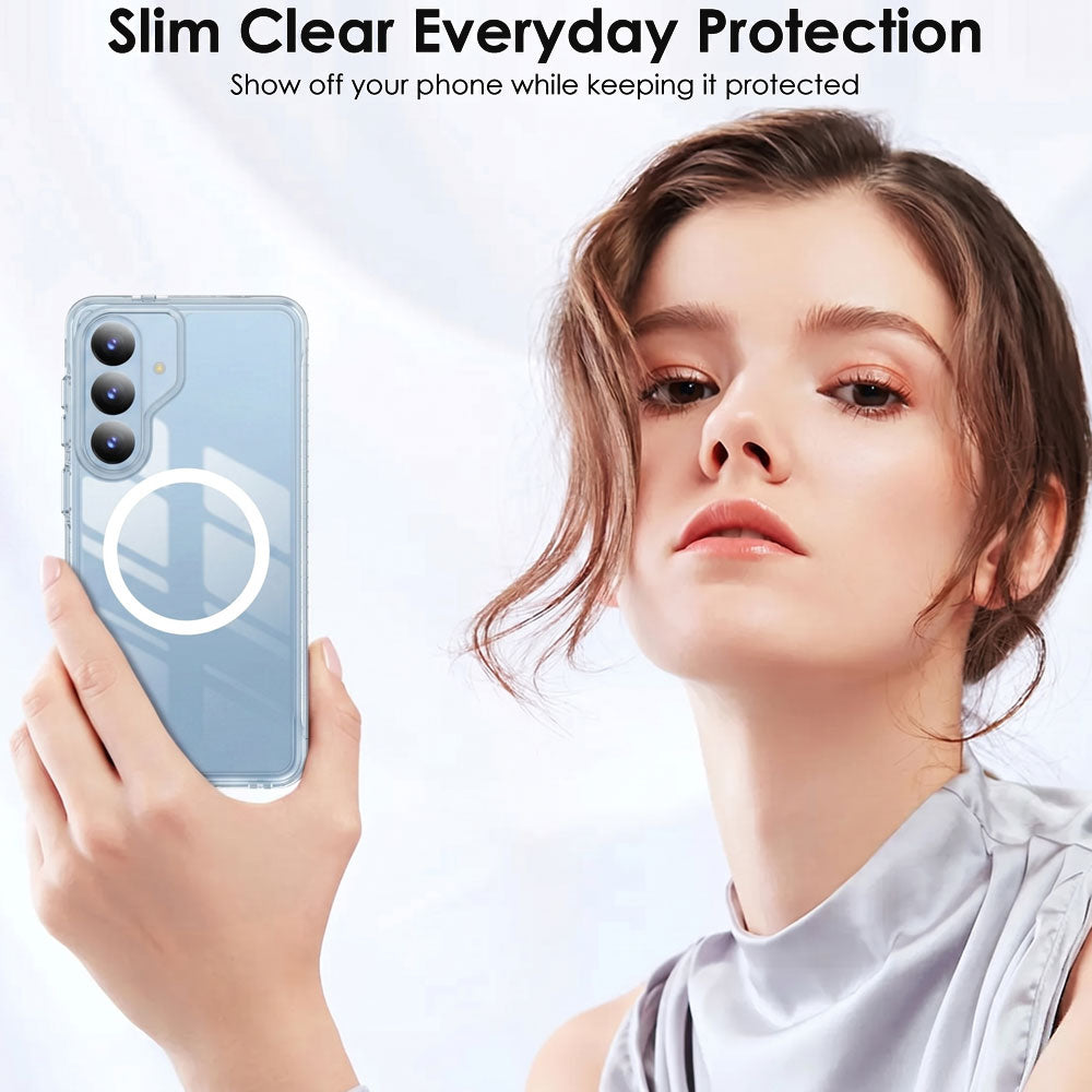 TECHGEAR Clear Magnetic Case Samsung Galaxy S26 – Slim Transparent Shockproof Cover with Magnetic Wireless Charging Compatible
