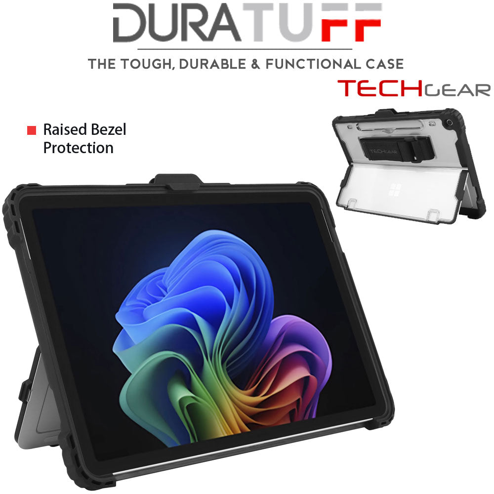 [DuraTUFF Case] Tough Rugged HEAVY DUTY Armour Shockproof Impact Case with Hand Strap, Shoulder Strap & Stand Cover for Microsoft Surface Pro 12 (12", 2025)