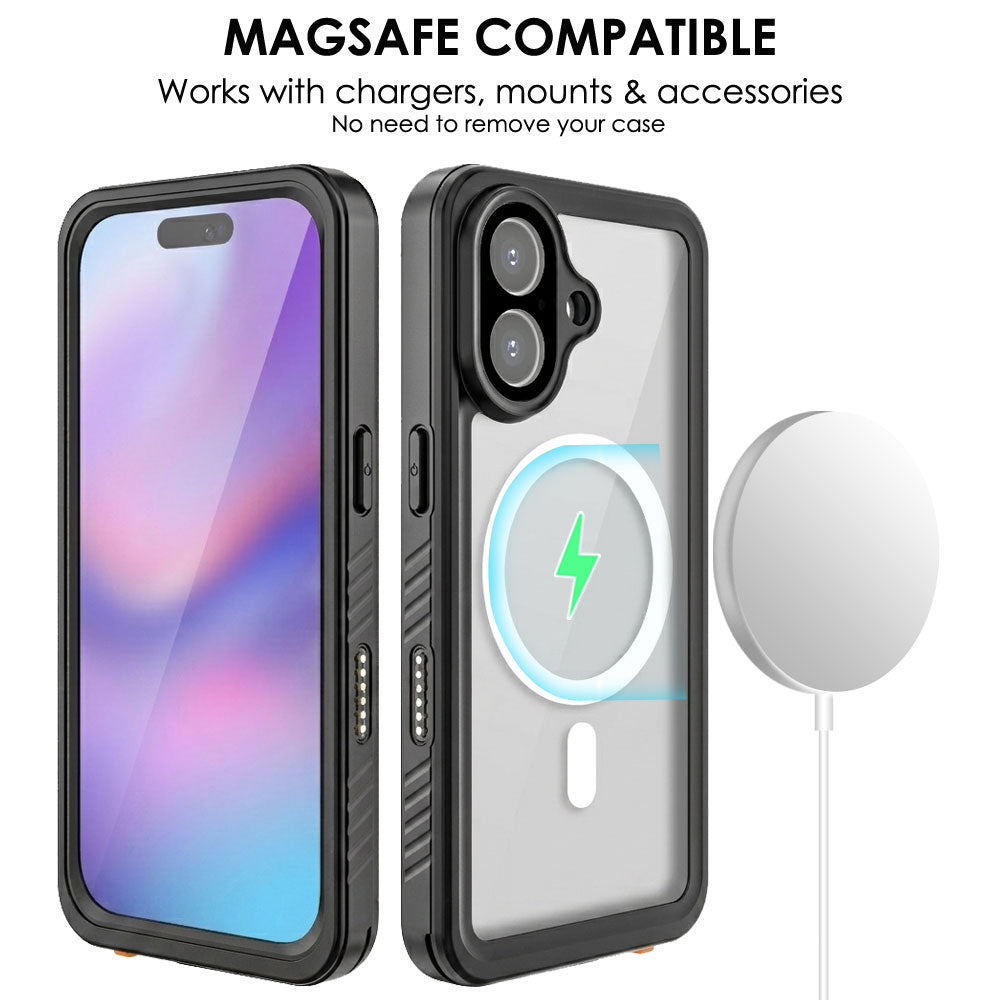 TECHGEAR Waterproof MagSafe Charging Case for iPhone 17 6.3" – IP68 Shockproof 360° Full Body Sealed Cover with Built-In Screen Protector