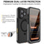 TECHGEAR Waterproof Magnetic Stand Case for iPhone 17 Pro 6.3" – IP68 Shockproof MagSafe Compatible Cover (Black / Orange)
