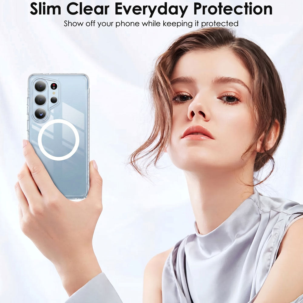 TECHGEAR Clear Magnetic Case for Samsung Galaxy S26 Ultra – Slim Transparent Shockproof Cover with MagSafe Compatible Wireless Charging