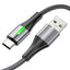 TECHGEAR 60 W USB-A to USB-C Fast Charging Cable with LED Light – 3A QC 3.0, Nylon Braided, 0.3 m | 1 m | 2 m | 3 m | 2 Pack | 3 Pack