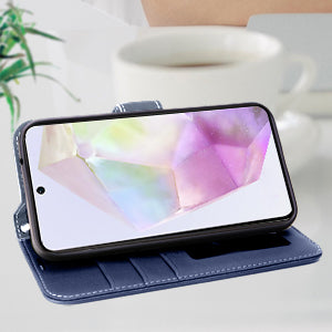 TECHGEAR RFID Wallet Case for Samsung Galaxy A57 5G / A57 4G – Premium PU Leather Flip Cover with Card Slots, Clear ID Window, Kickstand & Wrist Strap