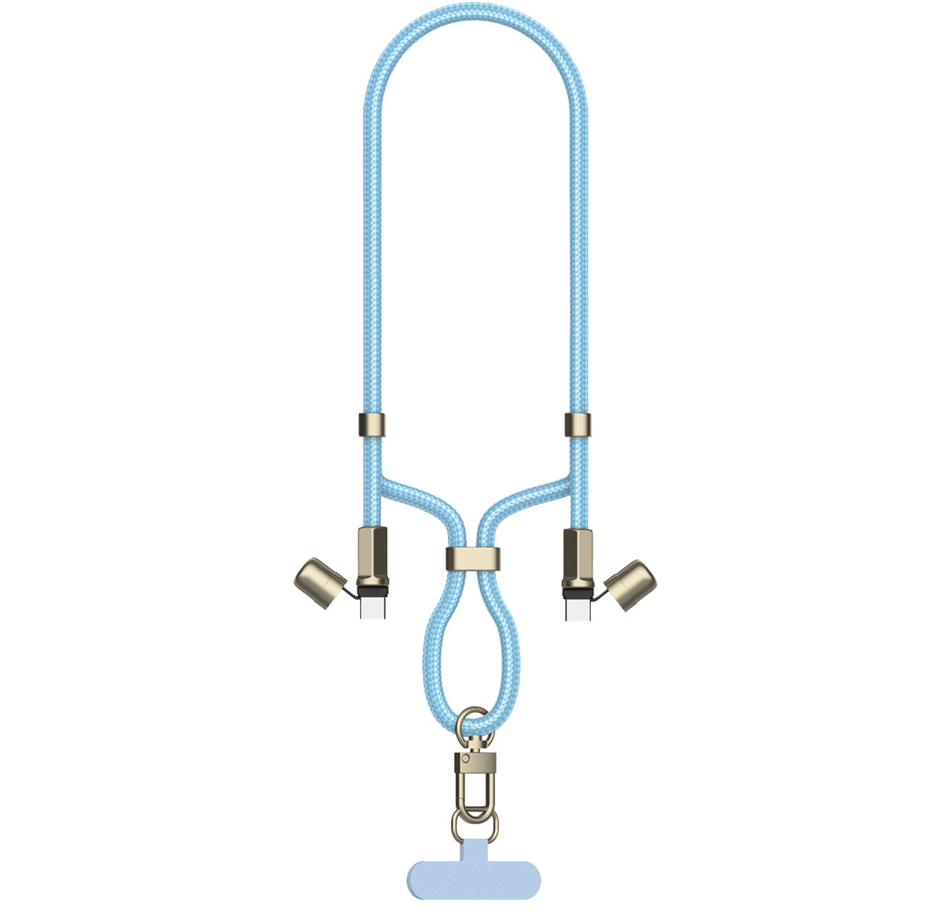 TECHGEAR USB-C to USB-C Lanyard Charging Cable 100W PD, Adjustable 45-80cm Wearable Crossbody Phone Neck Strap, Braided Fast Charge Cable