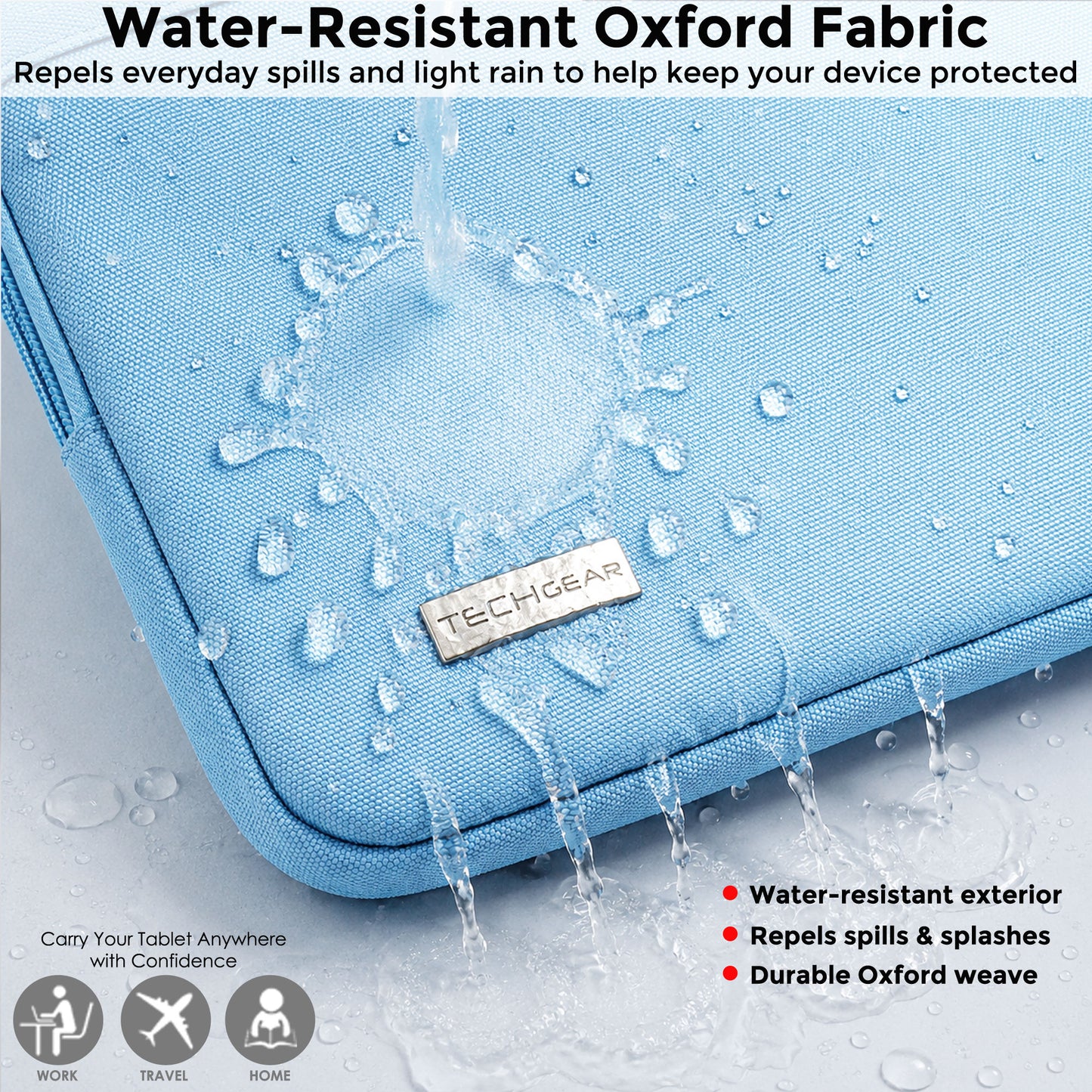 TECHGEAR AirShock Universal Tablet Sleeve | Shockproof Protective Sleeve Case for 7-13 Inch Tablets | Water-Resistant Oxford Fabric with Front Storage Pocket