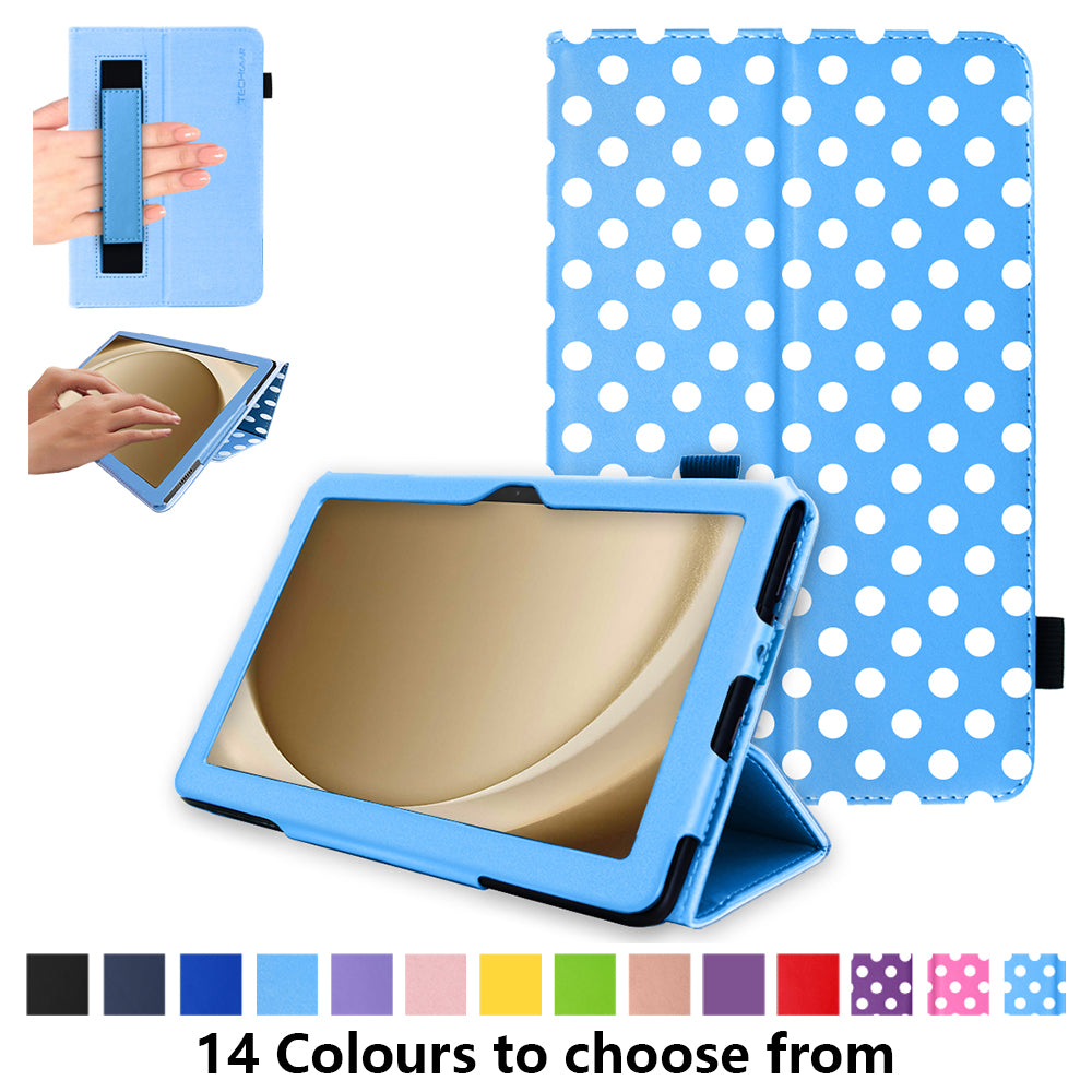 TECHGEAR Folio Case for Samsung Galaxy Tab A11+ & A9+ 11" (SM-X230/X236/X210/X215) – Leather Stand Cover with Hand Strap & Auto Sleep/Wake