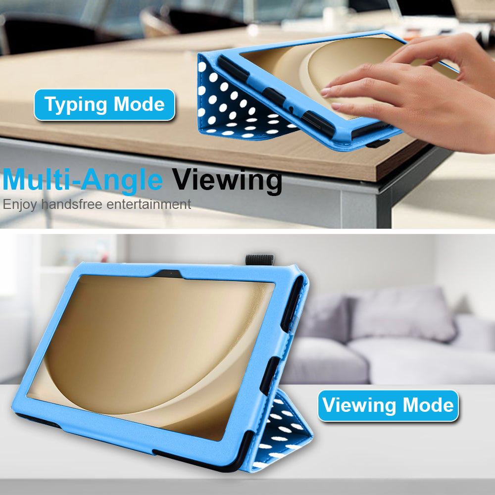 TECHGEAR Folio Case for Samsung Galaxy Tab A11+ & A9+ 11" (SM-X230/X236/X210/X215) – Leather Stand Cover with Hand Strap & Auto Sleep/Wake