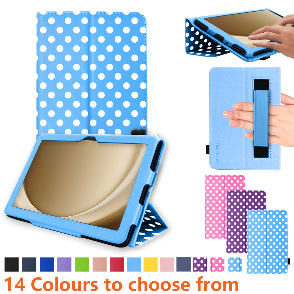 TECHGEAR Folio Case for Samsung Galaxy Tab A11+ & A9+ 11" (SM-X230/X236/X210/X215) – Leather Stand Cover with Hand Strap & Auto Sleep/Wake