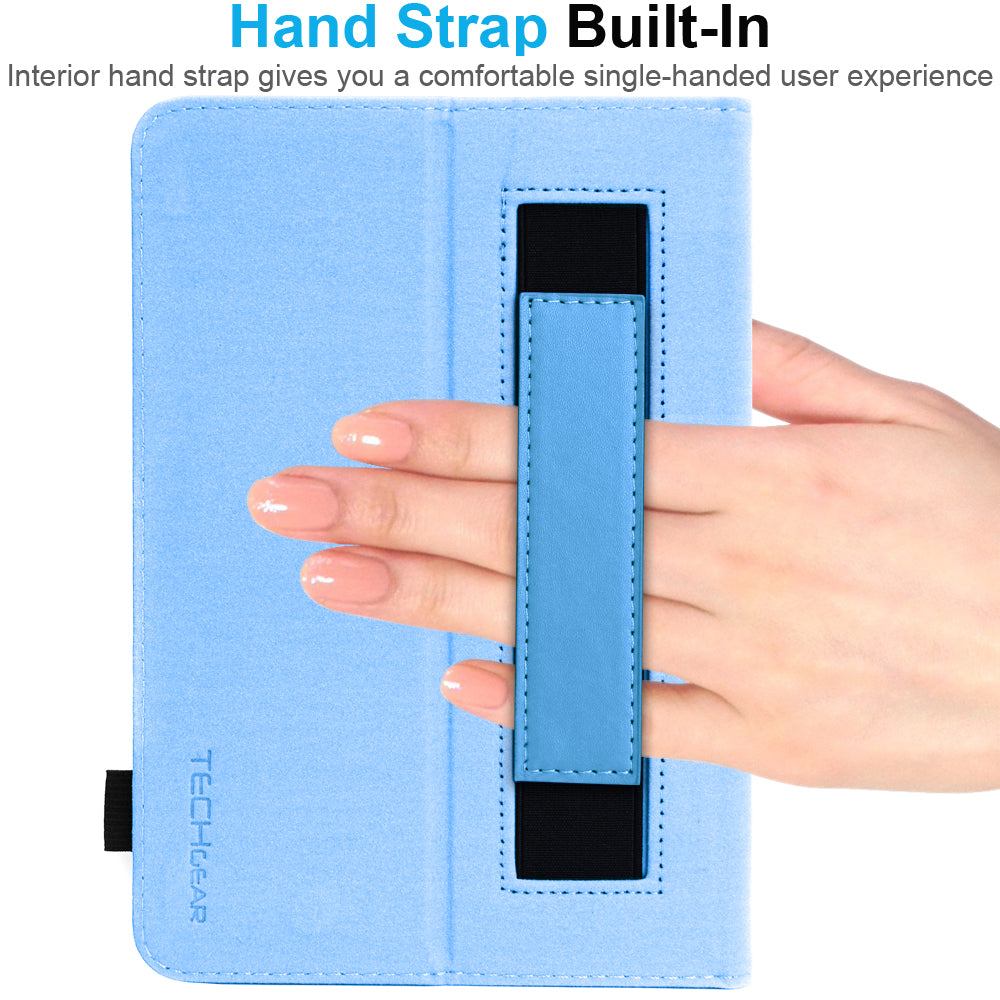 TECHGEAR Folio Case for Samsung Galaxy Tab A11+ & A9+ 11" (SM-X230/X236/X210/X215) – Leather Stand Cover with Hand Strap & Auto Sleep/Wake