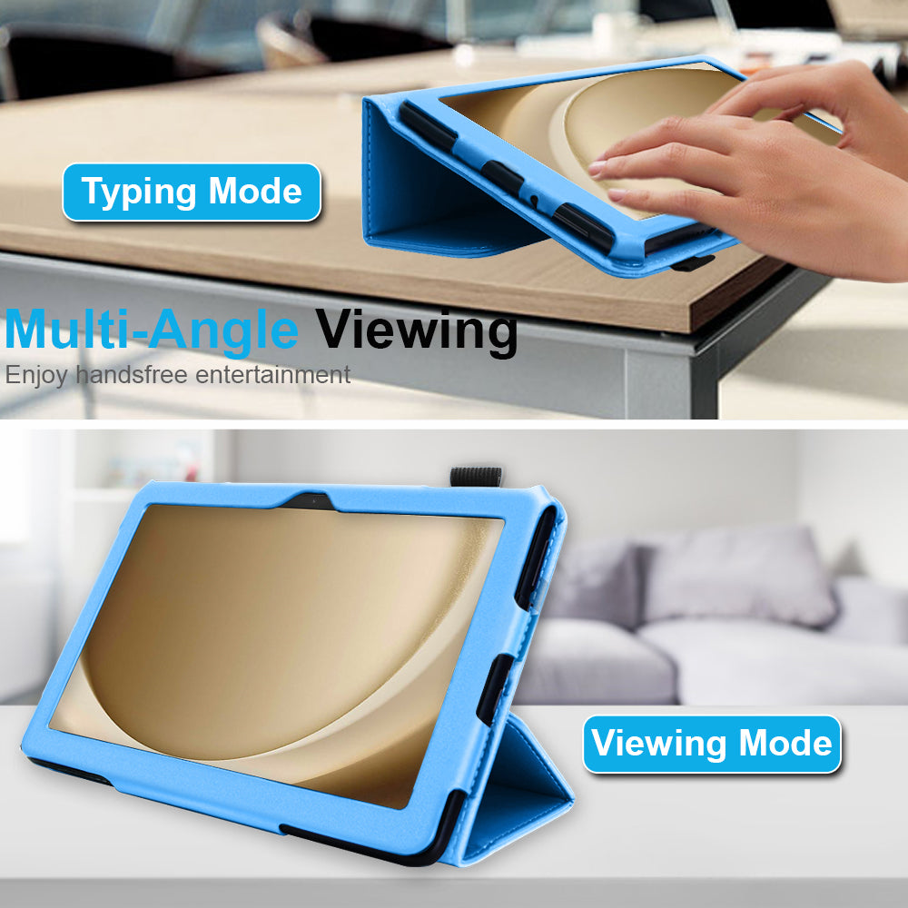 TECHGEAR Folio Case for Samsung Galaxy Tab A11+ & A9+ 11" (SM-X230/X236/X210/X215) – Leather Stand Cover with Hand Strap & Auto Sleep/Wake