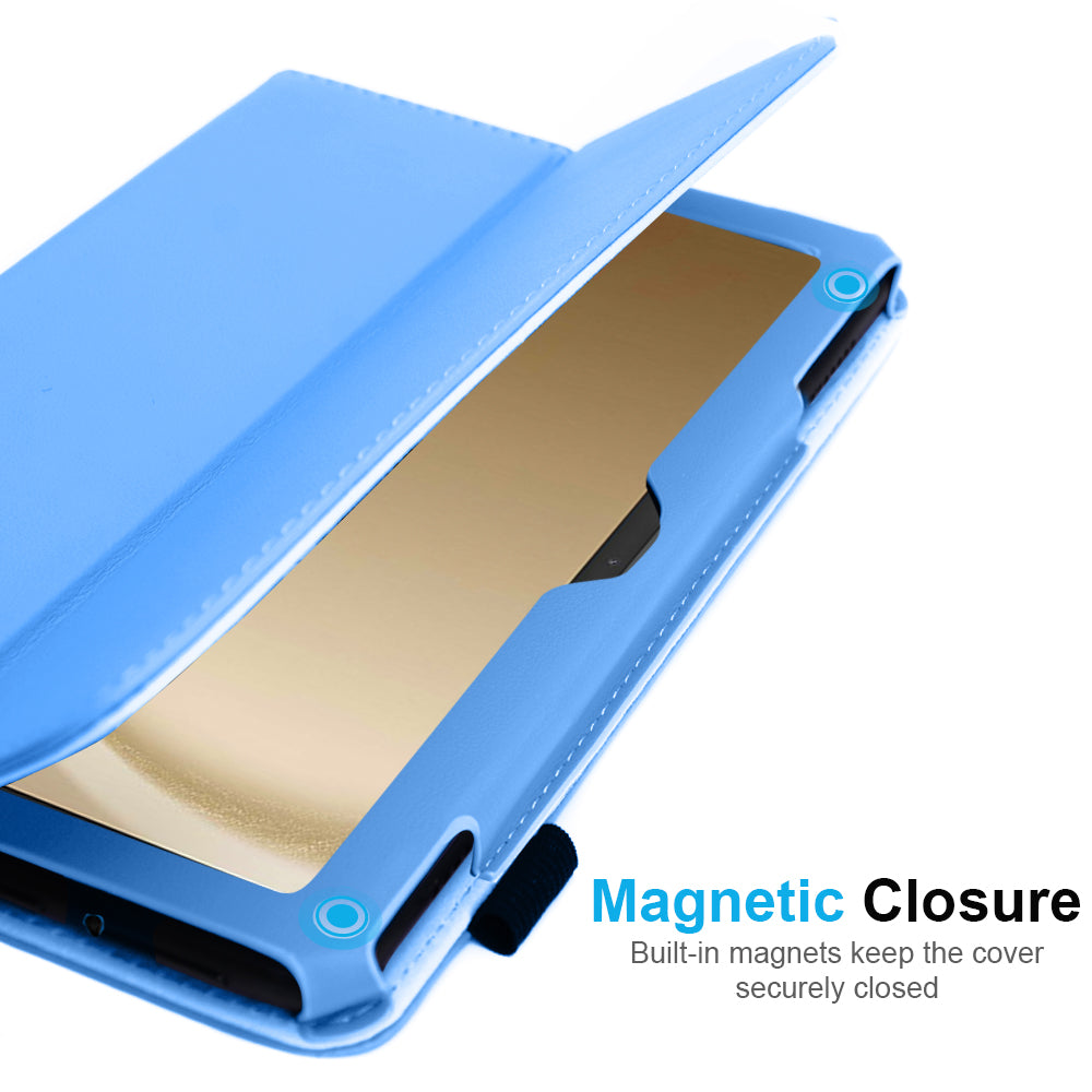 TECHGEAR Folio Case for Samsung Galaxy Tab A11+ & A9+ 11" (SM-X230/X236/X210/X215) – Leather Stand Cover with Hand Strap & Auto Sleep/Wake