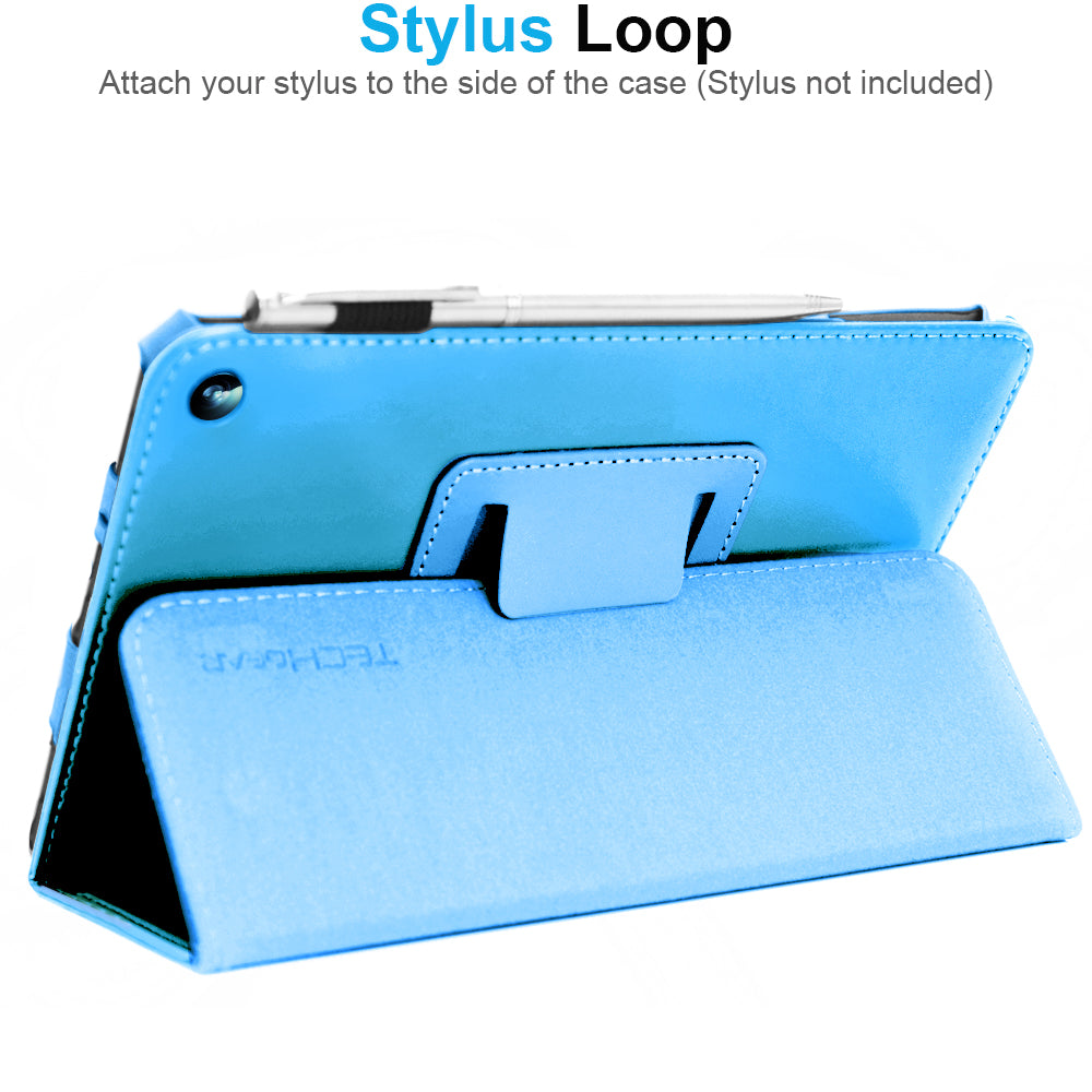 TECHGEAR Folio Case for Samsung Galaxy Tab A11+ & A9+ 11" (SM-X230/X236/X210/X215) – Leather Stand Cover with Hand Strap & Auto Sleep/Wake