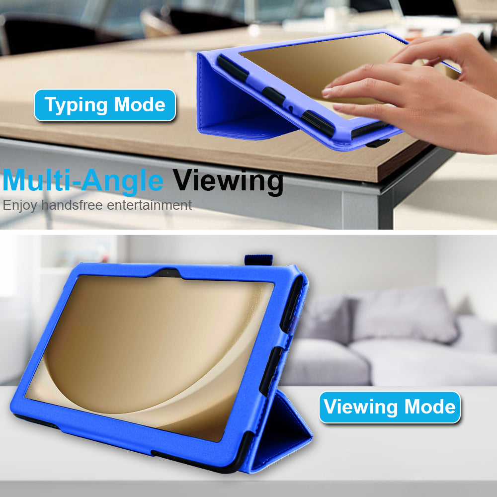 TECHGEAR Folio Case for Samsung Galaxy Tab A11+ & A9+ 11" (SM-X230/X236/X210/X215) – Leather Stand Cover with Hand Strap & Auto Sleep/Wake