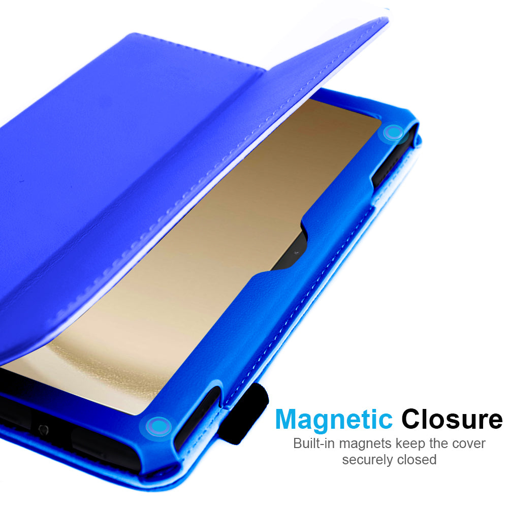 TECHGEAR Folio Case for Samsung Galaxy Tab A11+ & A9+ 11" (SM-X230/X236/X210/X215) – Leather Stand Cover with Hand Strap & Auto Sleep/Wake