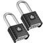 SharkByte Heavy Duty Long Shackle Combination Padlock 52mm – Weatherproof Outdoor Lock with 8mm Stainless Steel Shackle, Anti-Rust, Resettable Code, One-Button Locking for Gate, Warehouse, School, Shed, Storage, Garage (1 / 2 Pack)