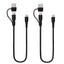 TECHGEAR 2-in-1 100 W USB-A/C to USB-C Soft Silicone Fast Charging Cable – Tangle-Free, PD 3.0/QC 4.0, E-Marker – Black | Red | White – 30 cm | 1 m | 2 m | 3 m | 2 Pack | 3 Pack