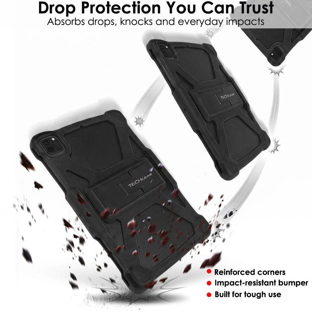 TECHGEAR Universal Tablet Case 10 Inch (9.7–11") - Rugged Bumper Case with Stand, Adjustable Fit Shockproof Protective Cover for iPad, Samsung, Lenovo, Android Tablets