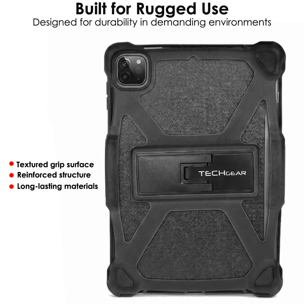 TECHGEAR Universal Tablet Case 10 Inch (9.7–11") - Rugged Bumper Case with Stand, Adjustable Fit Shockproof Protective Cover for iPad, Samsung, Lenovo, Android Tablets