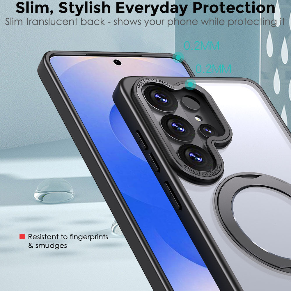 TECHGEAR Magnetic Stand Case for Samsung Galaxy S26 Ultra - Shockproof Hybrid Cover with 360° Ring Holder, Hard Back & Wireless Charging Compatible