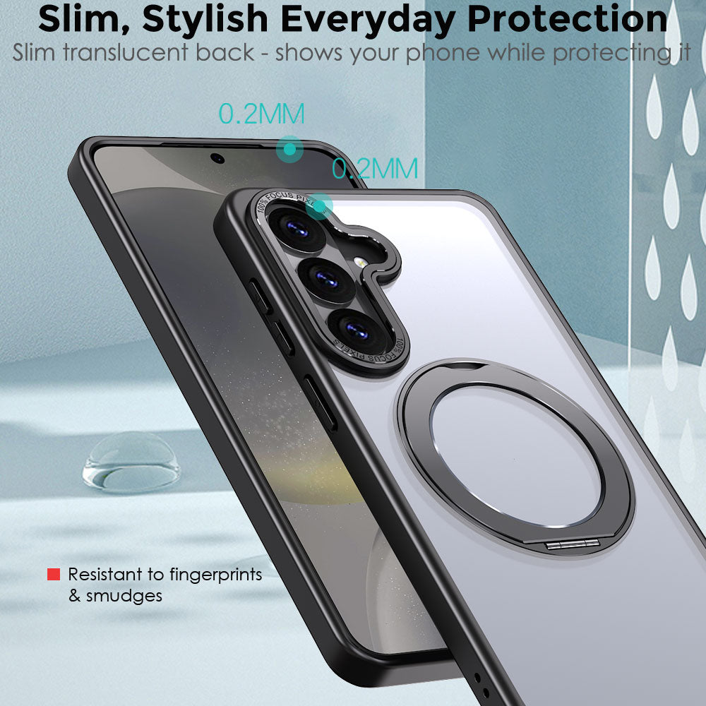 TECHGEAR Magnetic Stand Case for Samsung Galaxy S26 Plus - Shockproof Hybrid Cover with 360° Ring Holder, Hard Back & Wireless Charging Compatible