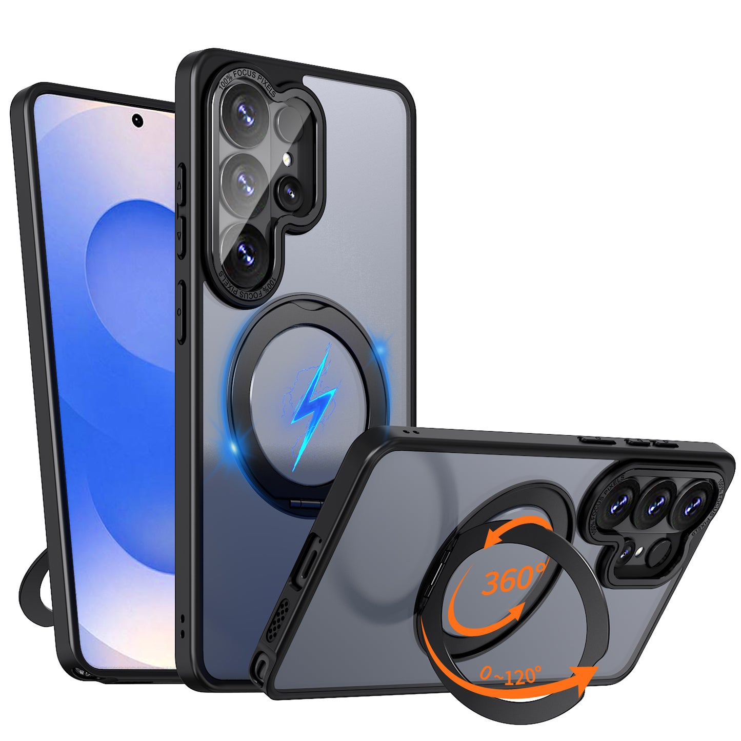 TECHGEAR Magnetic Stand Case for Samsung Galaxy S26 Ultra - Shockproof Hybrid Cover with 360° Ring Holder, Hard Back & Wireless Charging Compatible