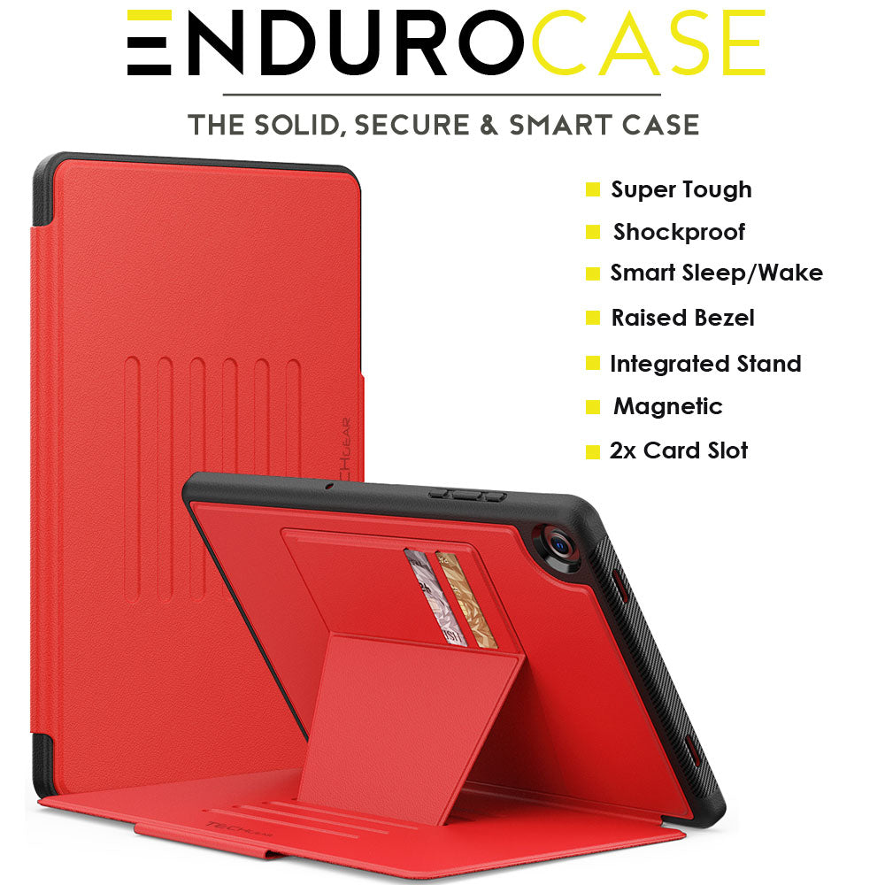TECHGEAR Enduro Case for Samsung Galaxy Tab A11+ / A11 Plus 11"(SM-X230/X236) – Rugged Magnetic Smart Case with Stand, Card Slot & Trolley Compatible [Auto Sleep/Wake]