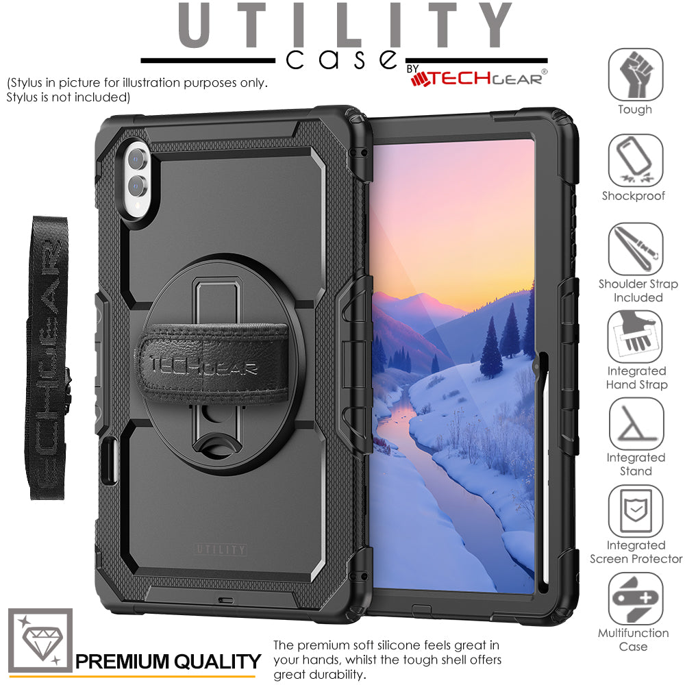 TECHGEAR UTILITY Case for Samsung Galaxy Tab S11 Ultra 14.6" (SM-X930/X936) – Heavy Duty Rugged Case with Stand, Hand Strap & Shoulder Strap