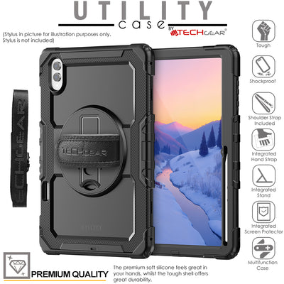 TECHGEAR UTILITY Case for Samsung Galaxy Tab S11 Ultra 14.6" (SM-X930/X936) – Heavy Duty Rugged Case with Stand, Hand Strap & Shoulder Strap