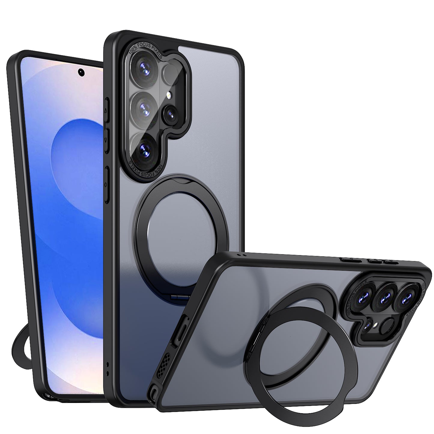 TECHGEAR Magnetic Stand Case for Samsung Galaxy S26 Ultra - Shockproof Hybrid Cover with 360° Ring Holder, Hard Back & Wireless Charging Compatible