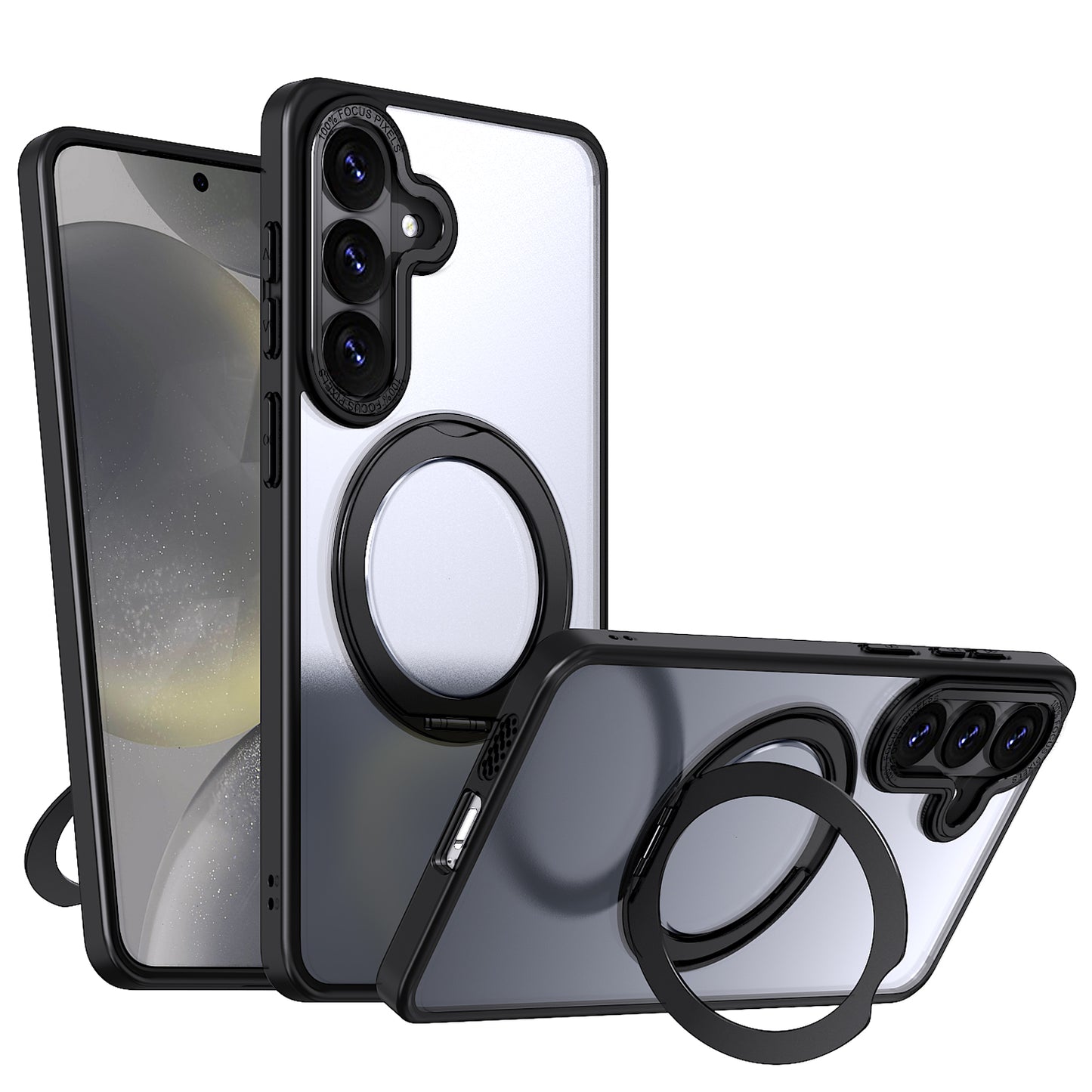 TECHGEAR Magnetic Stand Case for Samsung Galaxy S26 Plus - Shockproof Hybrid Cover with 360° Ring Holder, Hard Back & Wireless Charging Compatible