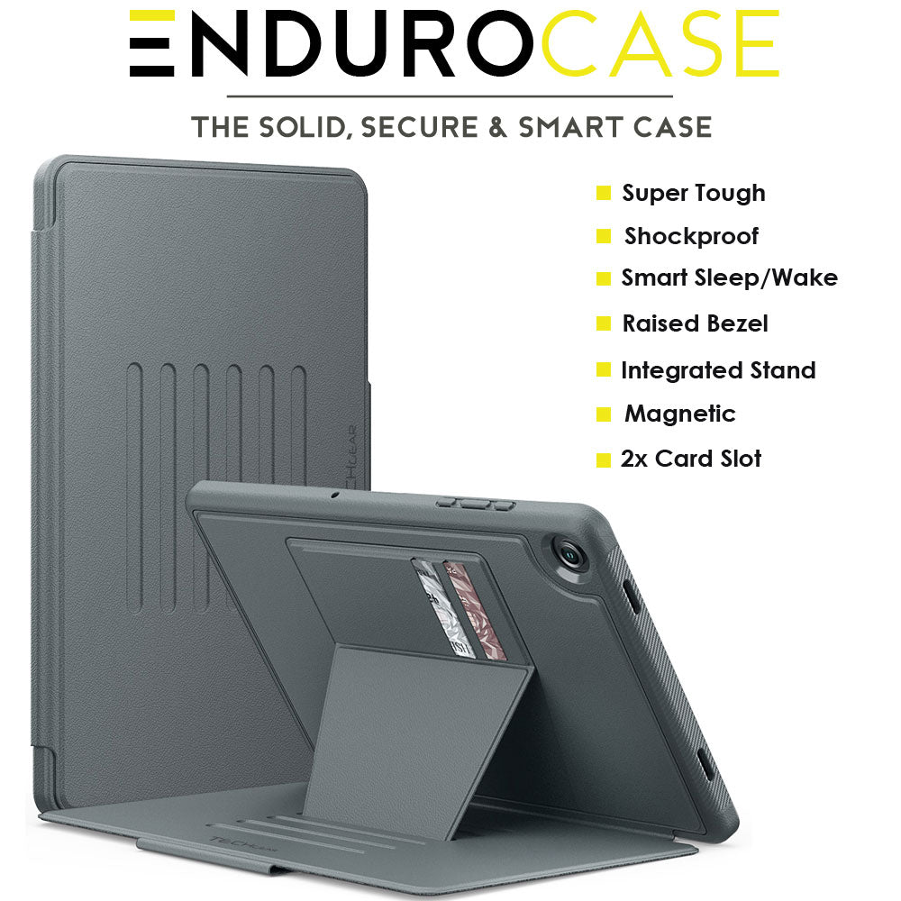 TECHGEAR Enduro Case for Samsung Galaxy Tab A11+ / A11 Plus 11"(SM-X230/X236) – Rugged Magnetic Smart Case with Stand, Card Slot & Trolley Compatible [Auto Sleep/Wake]