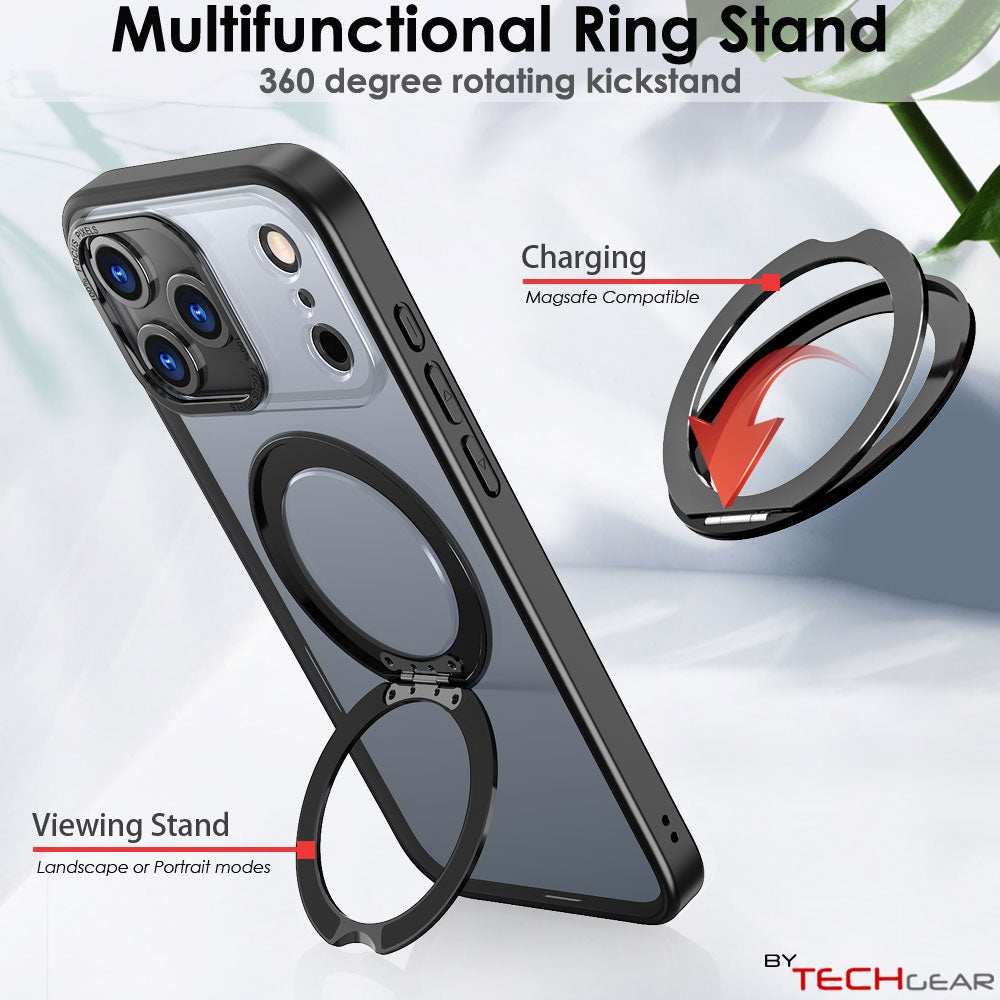 [Magnetic Ring Kickstand] For Apple iPhone 17 Pro Max, Slim, Tough Shockproof Armour, MagSafe Compatible Case with Stand