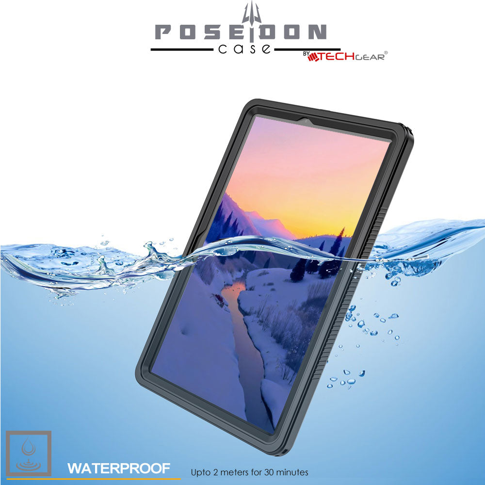 TECHGEAR Poseidon Waterproof Case for Samsung Galaxy Tab A11 Plus / A11+ 11" (SM-X230 / SM-X236) – IP68 Submersible Shockproof Case with Screen Protector, Stand & Shoulder Strap