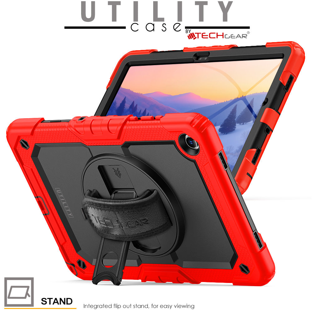TECHGEAR Utility Case for Samsung Galaxy Tab A11+ (A11 Plus) 11" (SM-X230 / SM-X236) – Full Body Rugged Case with Stand, Hand Strap & Shoulder Strap