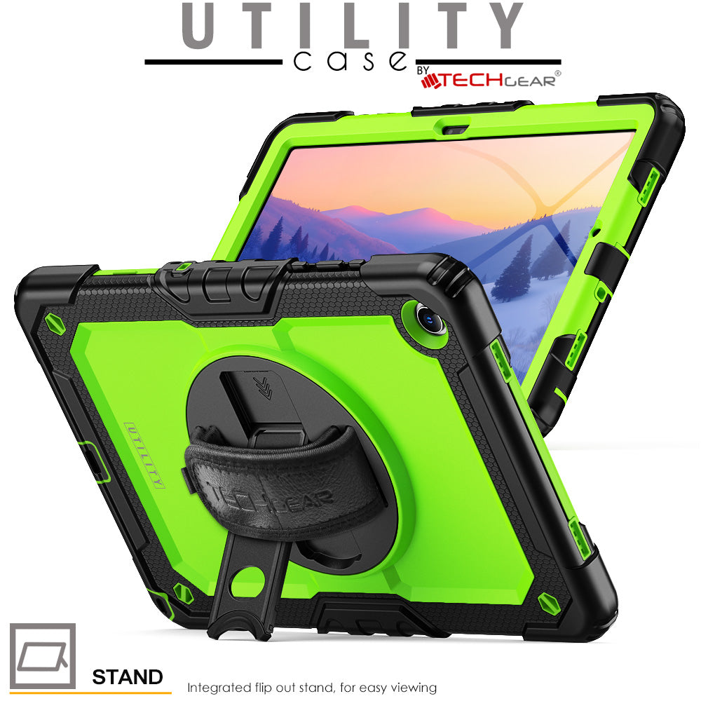 TECHGEAR Utility Case for Samsung Galaxy Tab A11+ (A11 Plus) 11" (SM-X230 / SM-X236) – Full Body Rugged Case with Stand, Hand Strap & Shoulder Strap