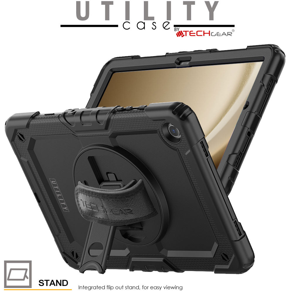 TECHGEAR Utility Case for Samsung Galaxy Tab A11+ (A11 Plus) 11" (SM-X230 / SM-X236) – Full Body Rugged Case with Stand, Hand Strap & Shoulder Strap