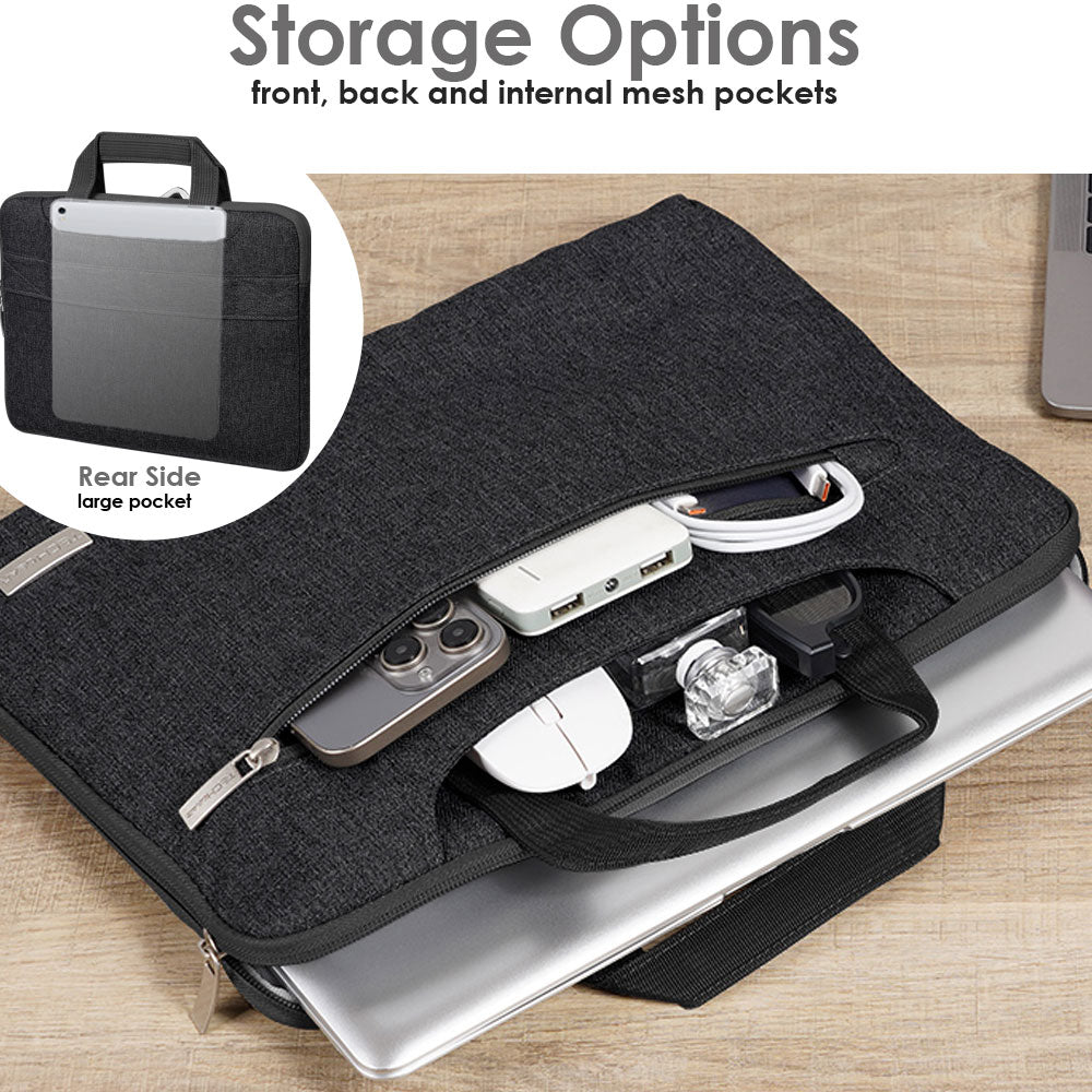 TECHGEAR UrbanDash Laptop Case – 4-in-1 Portable Laptop Sleeve with Strap, Handles & Trolley Belt, Shockproof Carry Case (Available in 5 Colours, and Sizes 11–15.6”)