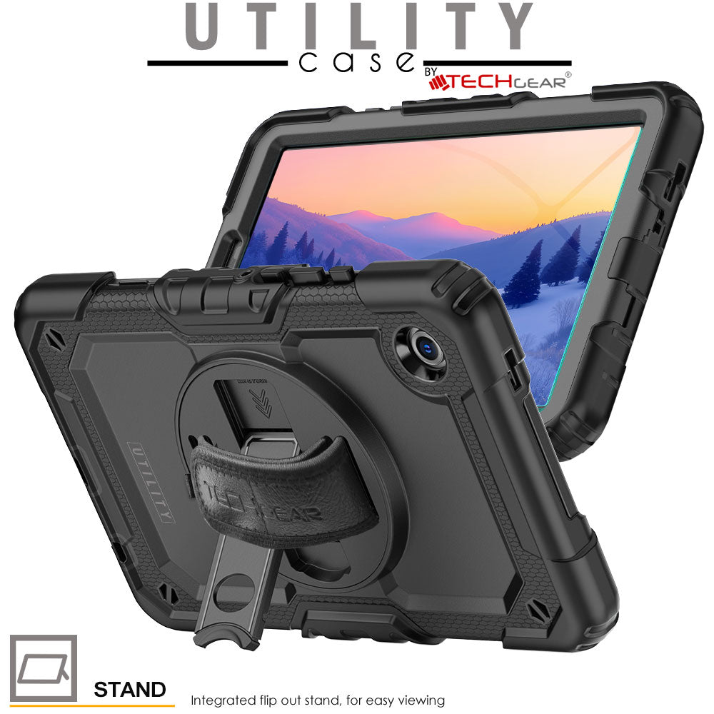 TECHGEAR UTILITY Case for Samsung Galaxy Tab A11 8.7" (SM-X130 / SM-X135) Tough Rugged Shockproof Case, 360 Stand, Hand Strap & Shoulder Strap