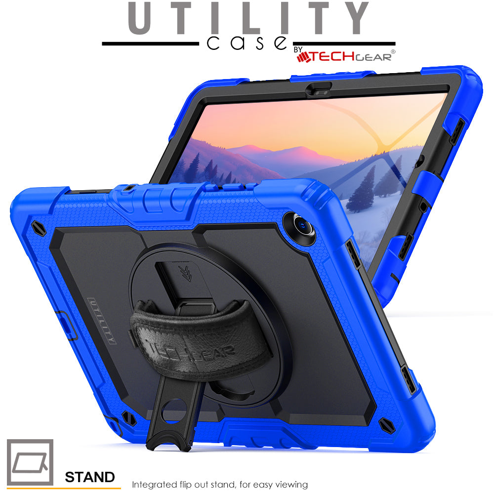 TECHGEAR Utility Case for Samsung Galaxy Tab A11+ (A11 Plus) 11" (SM-X230 / SM-X236) – Full Body Rugged Case with Stand, Hand Strap & Shoulder Strap